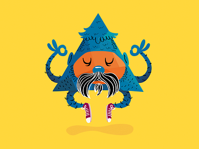 ANGLE art character color design dribbble flat illustration mustache triangle vector