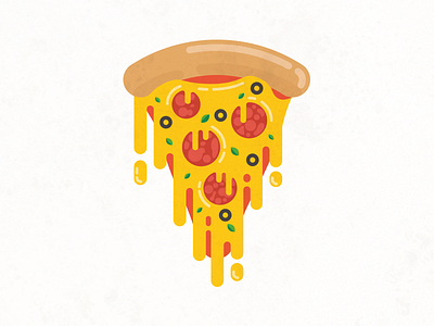 Cheese Pizza! cheese color flat food illustration olives oregano pepperoni pizza sauce slide