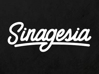 Sinagesia black and white branding custom type halftone hand lettering identity script texture type typography wordmark