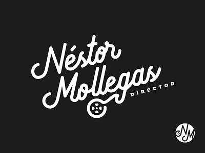 Néstor Mollegas black and white branding director iconography identity lettering logo logotype script type typography