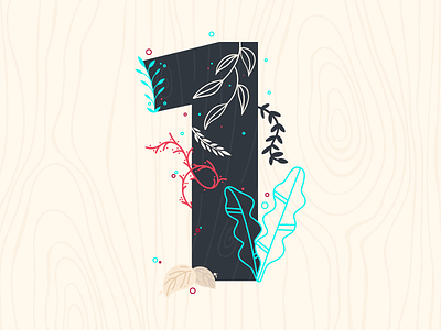 1 for 36 Days of Type 05 36daysoftype flatdesign illustration number typography vector