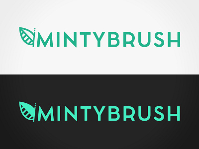Mintybrush Logo design agency green lineart logo minimal mint minty typography