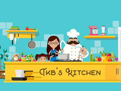 TKB's Kitchen - Completed Illustration chef clean cooking illustration illustrator minimal