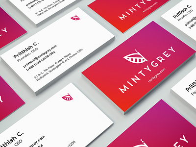MintyGrey Business Card brand identity bright business card colorful design agency minimal