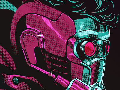 Starlord art avenger digital illustration infinity war peter quill portrait starlord vector