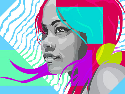Portrait adobe illustrator colours illustration line art personal project vector vector art