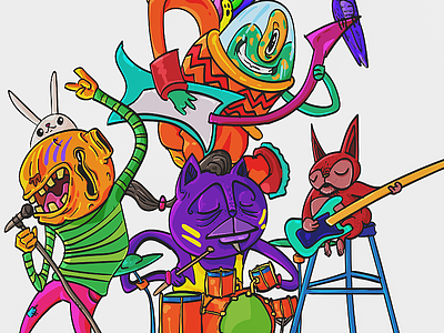 Monster Band Rising adobe illustrator artwork character design illustration monster music new gen rising rock band