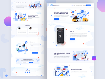 Astro Trading landing page homepage design illustration landing page trading landing page ui ux design ui deisgn uiuxdesign ux designer website