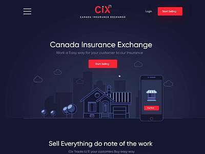 CIX insurance Landing page agency landing page illustration insurance company landing page ui ux design ui deisgn uiuxdesign