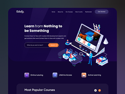 Online Education Landing page agency landing page illustration landing page landing page ui online education online education landing page troikagency uiuxdesign website