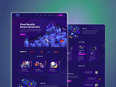 Cloud Security Landing Page agency landing page cloud security header section illustration landing page pricing section service section testimonial section troikagency uiuxdesign ux designer website