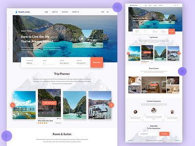 Travel King Landing page