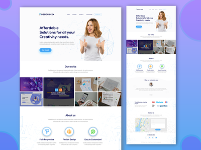 Design Geek Agency Landing Page agency landing page brand identity branding branding agency branding concept landing page portfolio ui ux design ux designer website website design