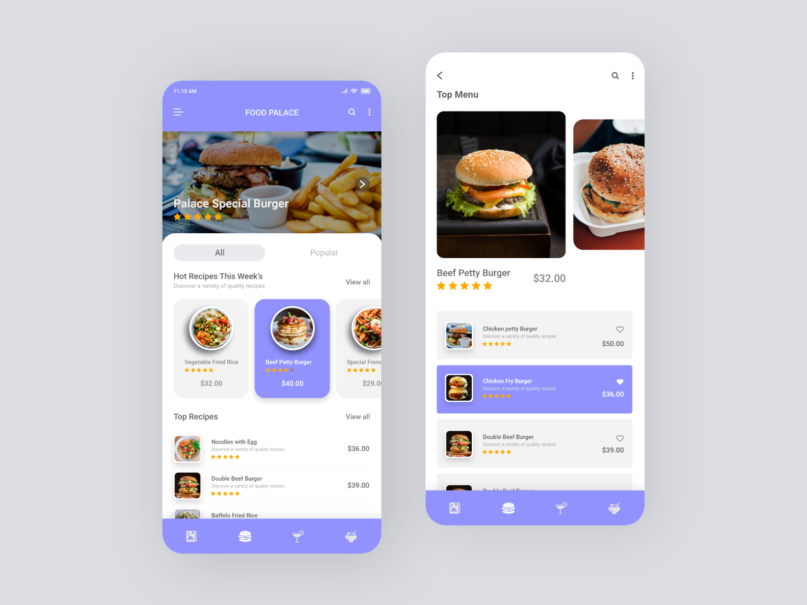 Food Palace Restaurant App by Sabbiruiux on Dribbble