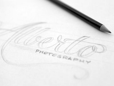 Alberto Photography Sketch branding logo pencil sketch