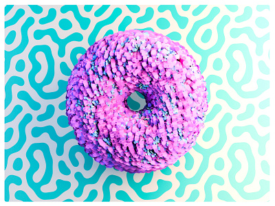 Confetti Doughnut 3d art 3dsmax abstract abstract art atmosphere cinema4d cinema4d 3d digital art colour design doughnut eat food hair materials modeling modifier simple simple design