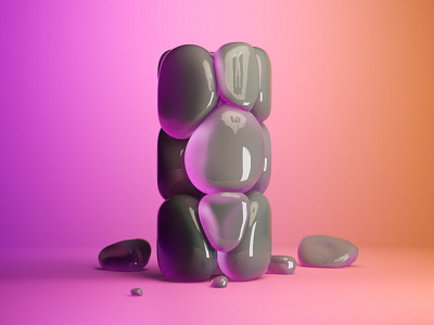SoftBody Pebble Tower 3d 3dsmax abstract abstract art abstract design atmosphere cinema4d cinema4d 3d digital art design digital art dynamic fun glow gradient modeling modifier pastel simple social media soft body