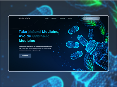 Natural  medicine website banner uiux || Medical Website