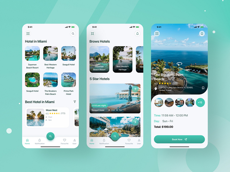 Hotel booking mobile app ui | Accommodation app | App UI Kit by Sharif ...