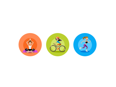 Activity Icons cycle flat icons run sport women yoga