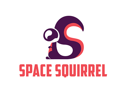 Space Squirrel flat game helmet logo paisley retro space squirrel tail