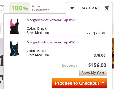 My Cart Drop-Down button drop down header my cart shop