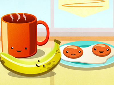 Mug & Banana & Eggs