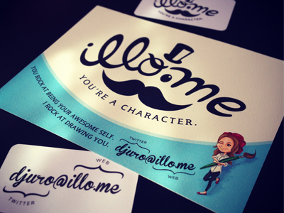 Promo material business cards character flyer illustration poster