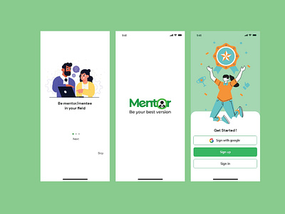 Mentor Application screens