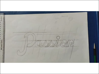 initial sketching of typography passion:)
