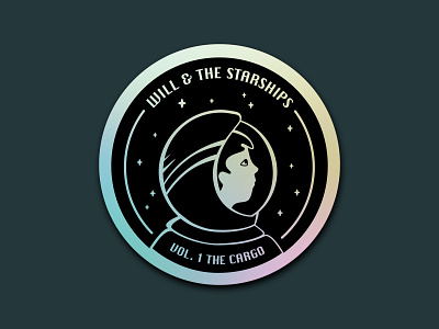 Will & the Starships | Holographic Sticker character design holographic sticker design stickermule