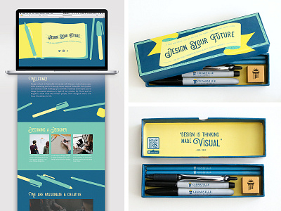 Design Your Future banner graphic design packaging pencil box quote saul bass web design website
