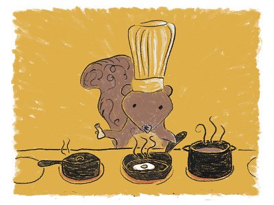 Chef Squirrel animal character design chef cooking cute illustration kitchen simple squirrel