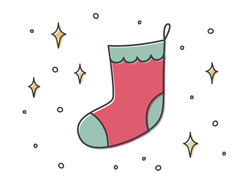 merry christmas! animation christmas holidays illustration merry christmas misregistered stars stocking