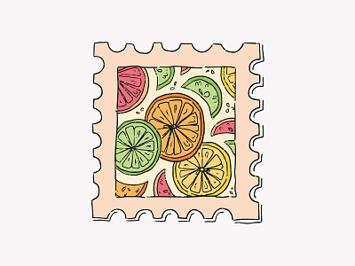 🍊 🍋 📬 citrus digitalart fruit grapefruit illustration illustrator lemon lime orange photoshop stamp summer wacom whimsical