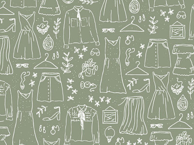 thrifted clothes pattern blouse clothes digital illustration dress hanger illustration photoshop thrifting wacom