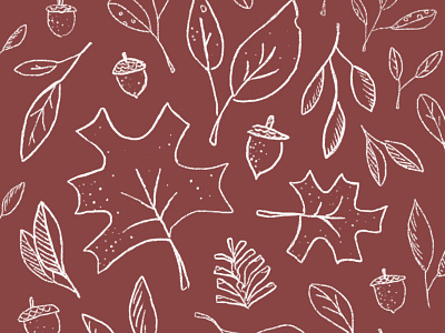 i love fall acorn autumn digital art fall happyfall illustration leaves pattern photoshop wacom