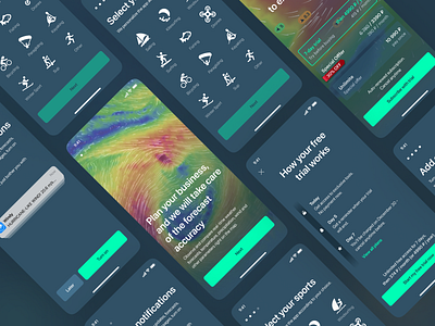 Onboarding | Windy android app branding design ios iphone maps paywall trials ui weather wind windy