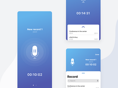 X Recorder App UI adobe xd app color design ui