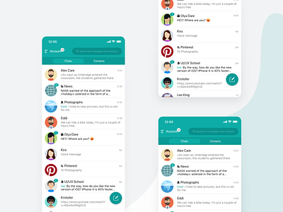 Messenger UI adobe xd app color design iphone message app mobile ui