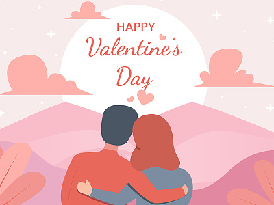 The couples "Valentine's day" flat design artwork design graphic design illustration logo ui ux vector