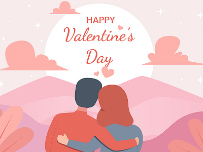 The couples "Valentine's day" flat design