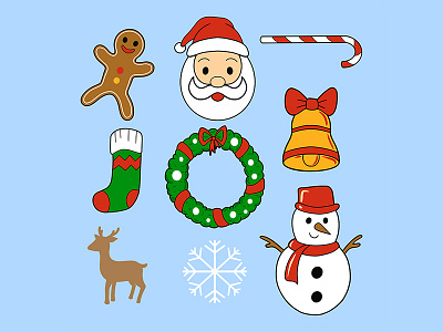 Christmas cartoon collection handrawn artwork branding design graphic design illustration logo mascot ui ux vector