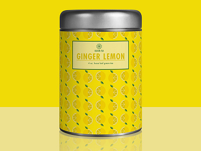 Bloom tea tin - Lemon lemon vector illustration packaging design pattern design surface design