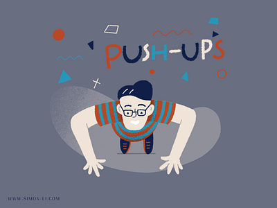 Self Intro 3 gym illustration pushups self