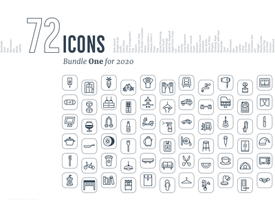 72 Icons - Bundle One for 2020 download icons vector