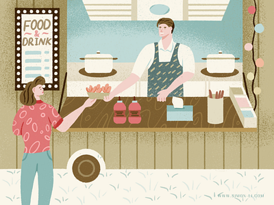 Food Truck customers food food and drink food illustration foodie foodtruck kitchen restaurant snack