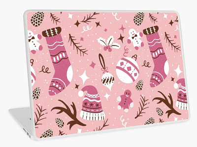 Festive laptop skin christmas festive holiday pattern winter xmas