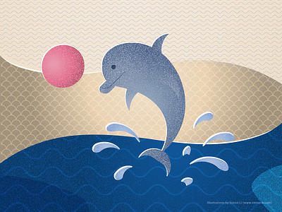 Dolphin ball dolphin illustration splash vector water