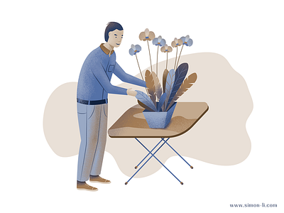 Florist florist flower illustration man plant vector